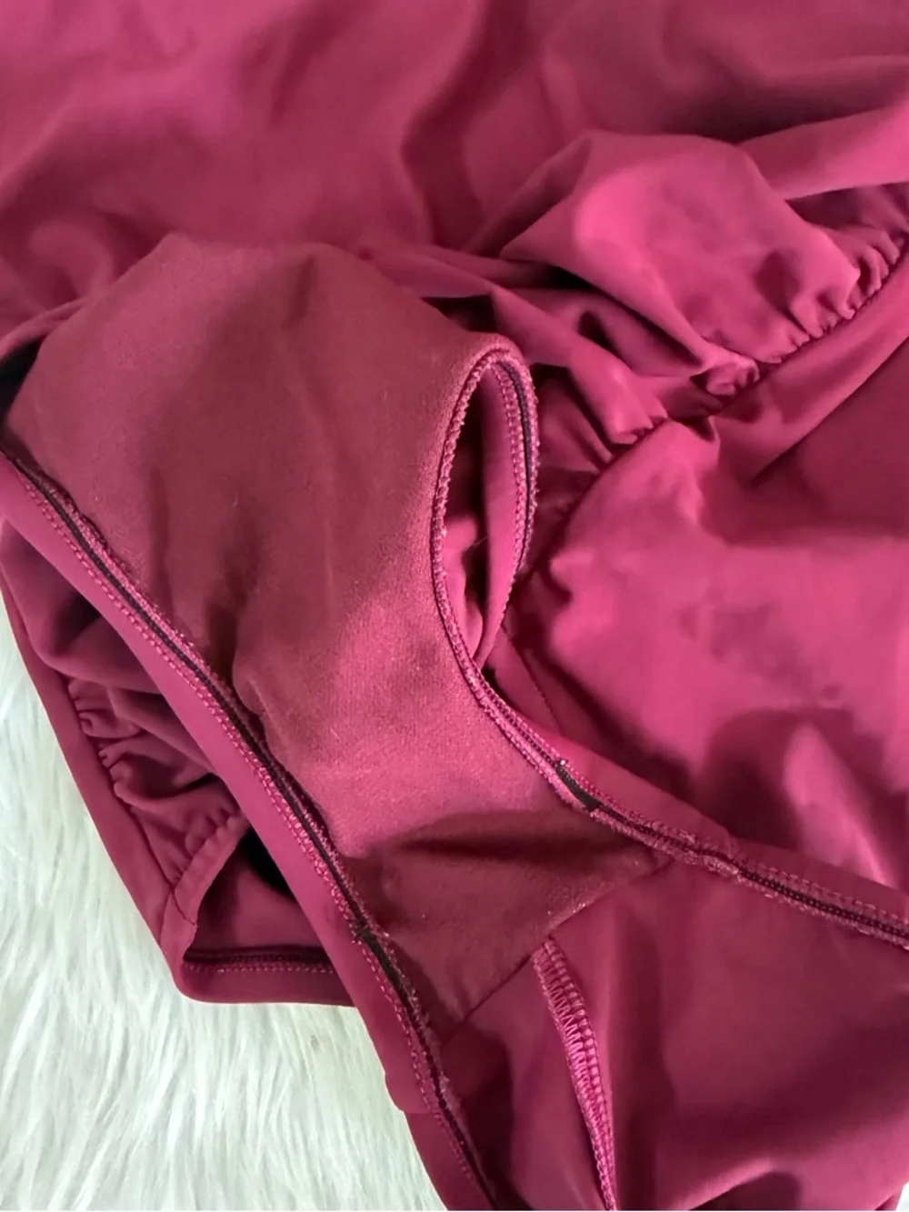 Aqua Green One Piece Swimsuit Size Medium Magenta Ruched Tummy Control